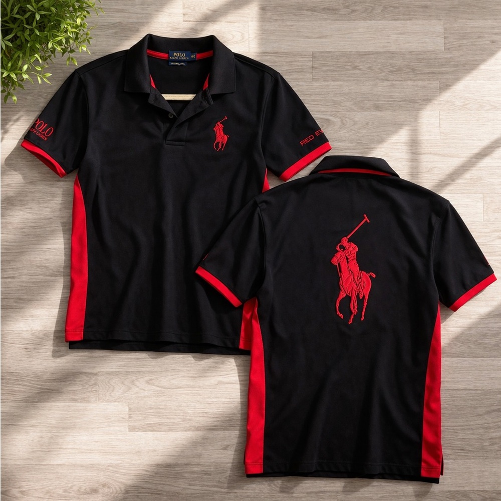 Polo by Ralph Lauren Black Polo Shirt with Red Accents